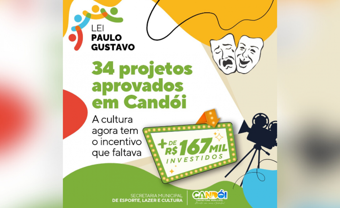 Lei Paulo Gustavo contempla 34 projetos culturais em Candói