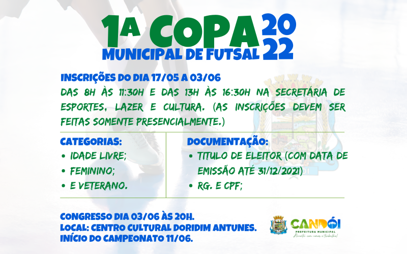 1ª copa municipal de futsal 2022