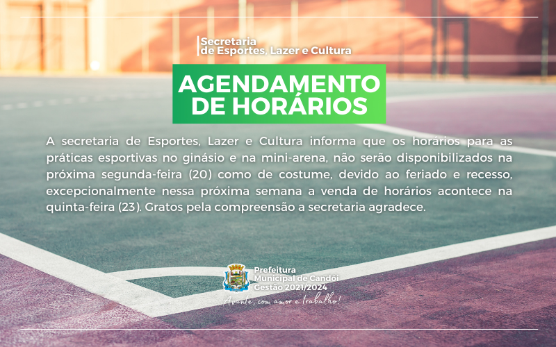 Agendamento de horário.