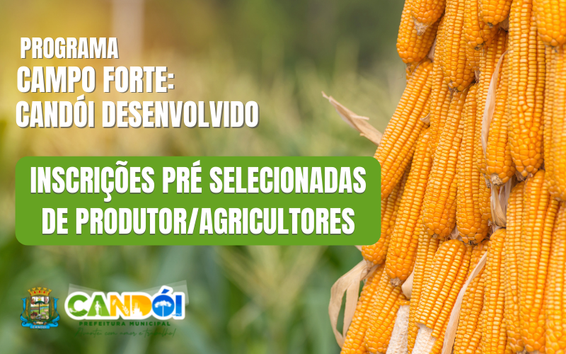 Inscrições pré selecionadas de produtores/agricultores.