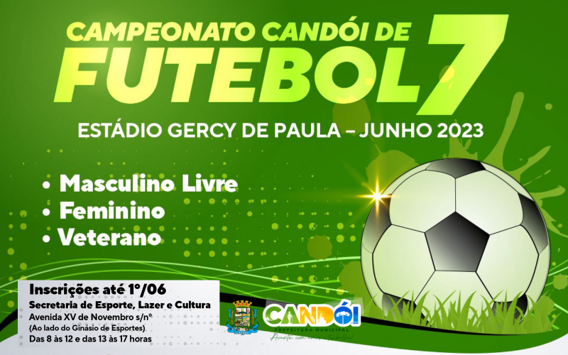 Abertas as inscrições para o Campeonato Municipal de Futebol 7 de Candói