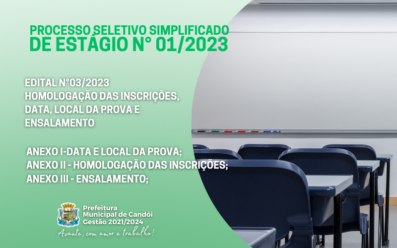 PROCESSO SELETIVO SIMPLIFICADO DE ESTÁGIO N° 01/2023