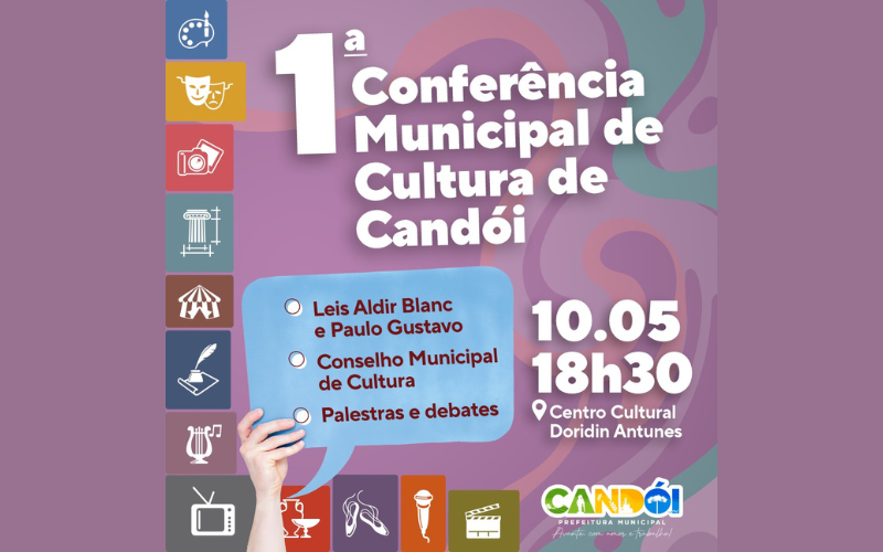 Prefeitura de Candói promove hoje 1ª Conferência Municipal de Cultura