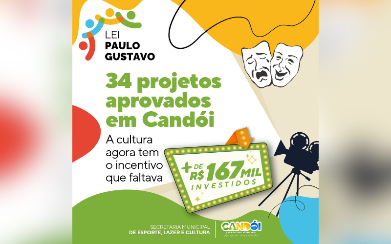 Lei Paulo Gustavo contempla 34 projetos culturais em Candói